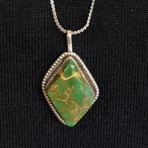 Royston Turquoise Pendant on SS Chain